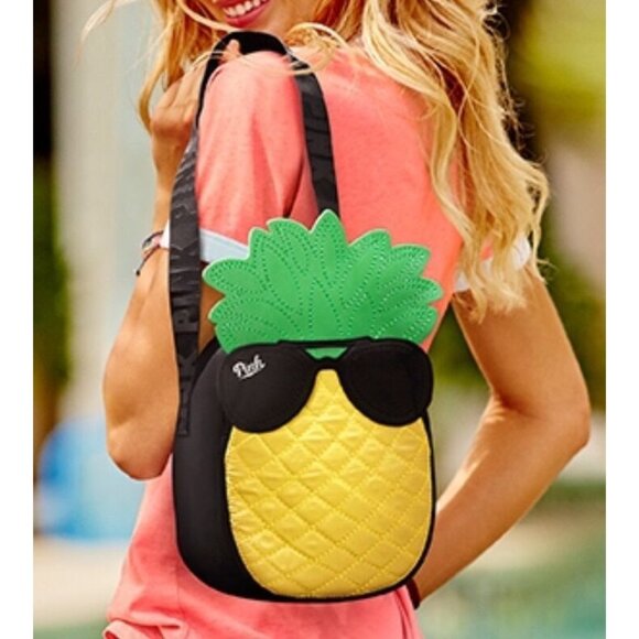 PINK VICTORIAS SECRET Pineapple Cooler Bag NEW NWT - Picture 1 of 5